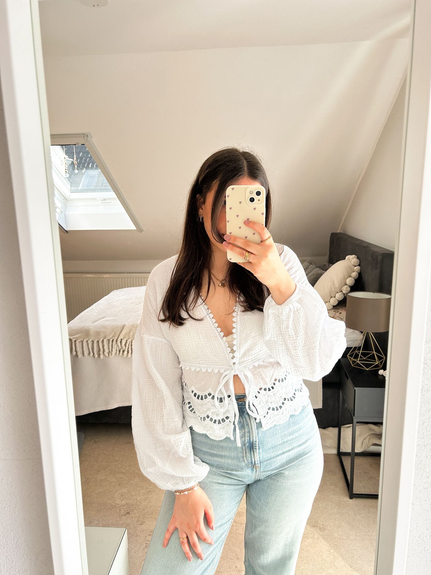 musselin bluse getragen outfit