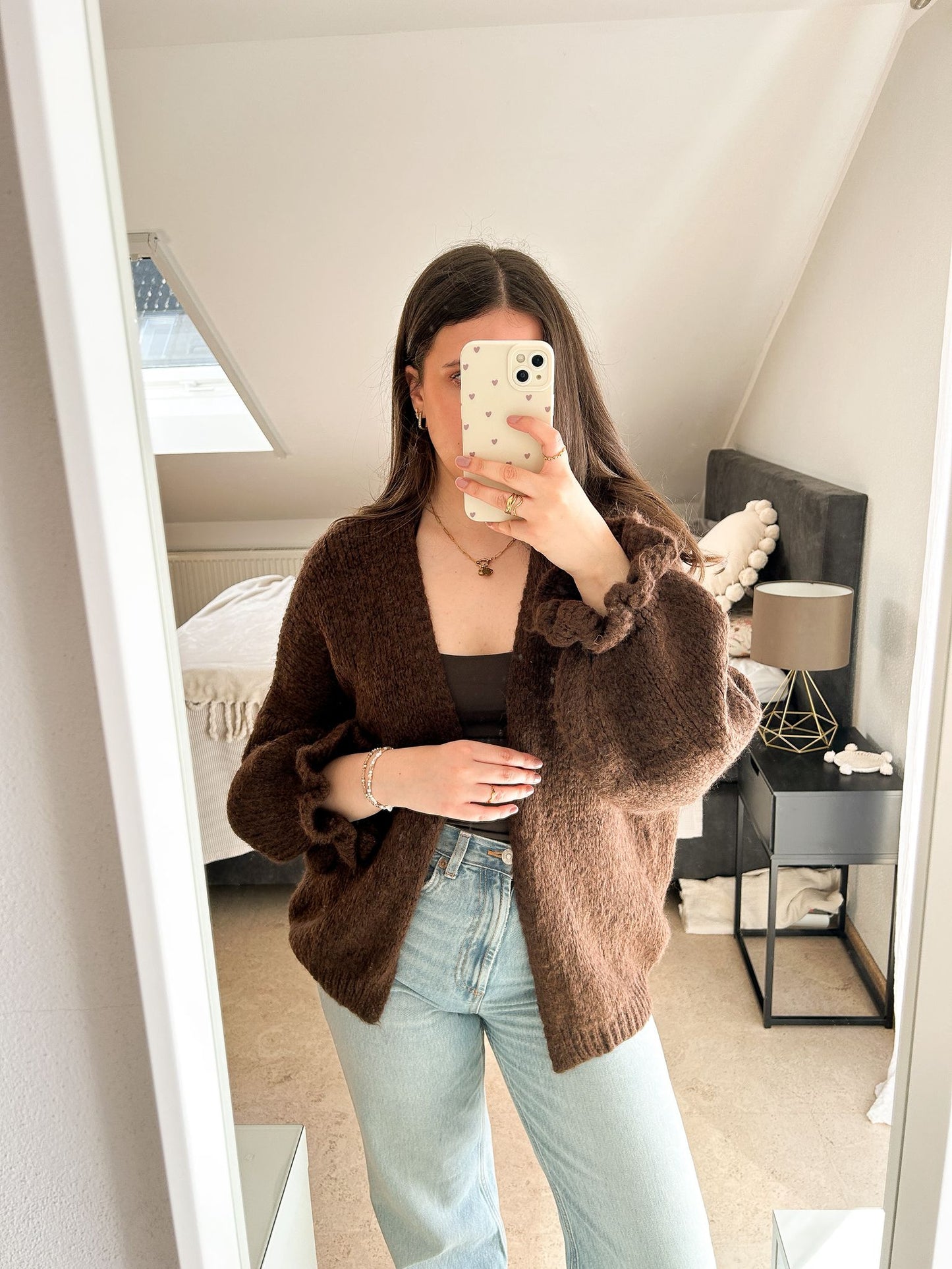 weicher strickcardigan braun