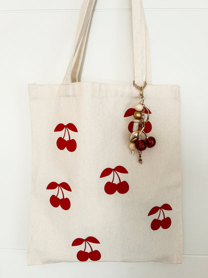 tote bag stofftasche print kirschen