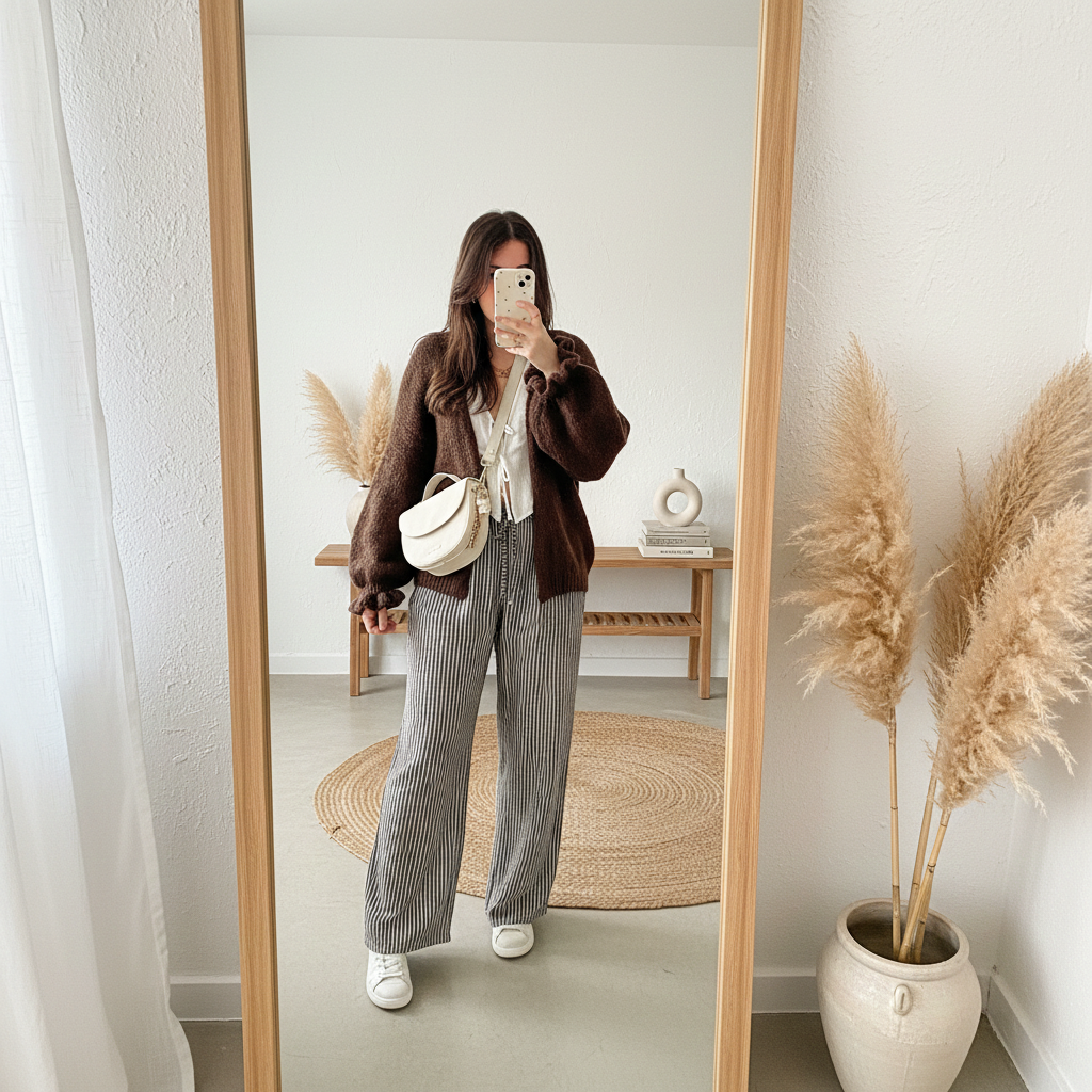 Outfit Inspiration Wide Leg Sommerhose gestreift