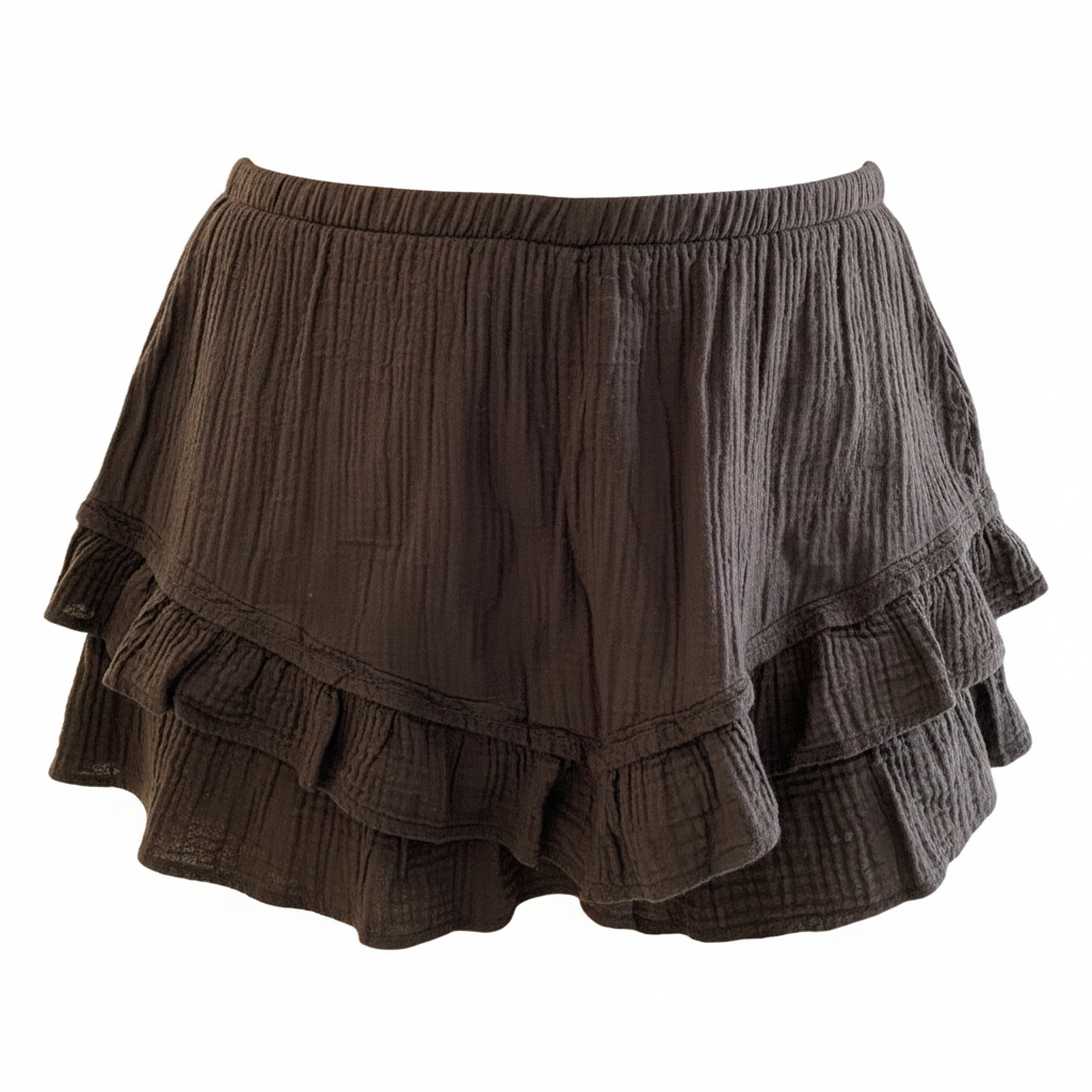 Musselin Baumwoll Hosenrock braun 