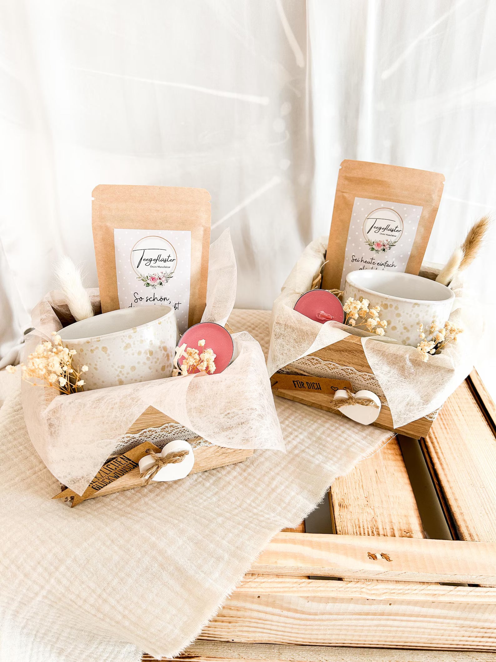 Geschenkset für Frauen mit Tasse und Tee