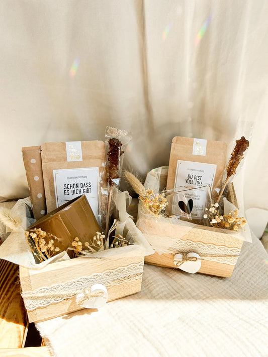Geschenkset für Frauen mit Tasse und Tee