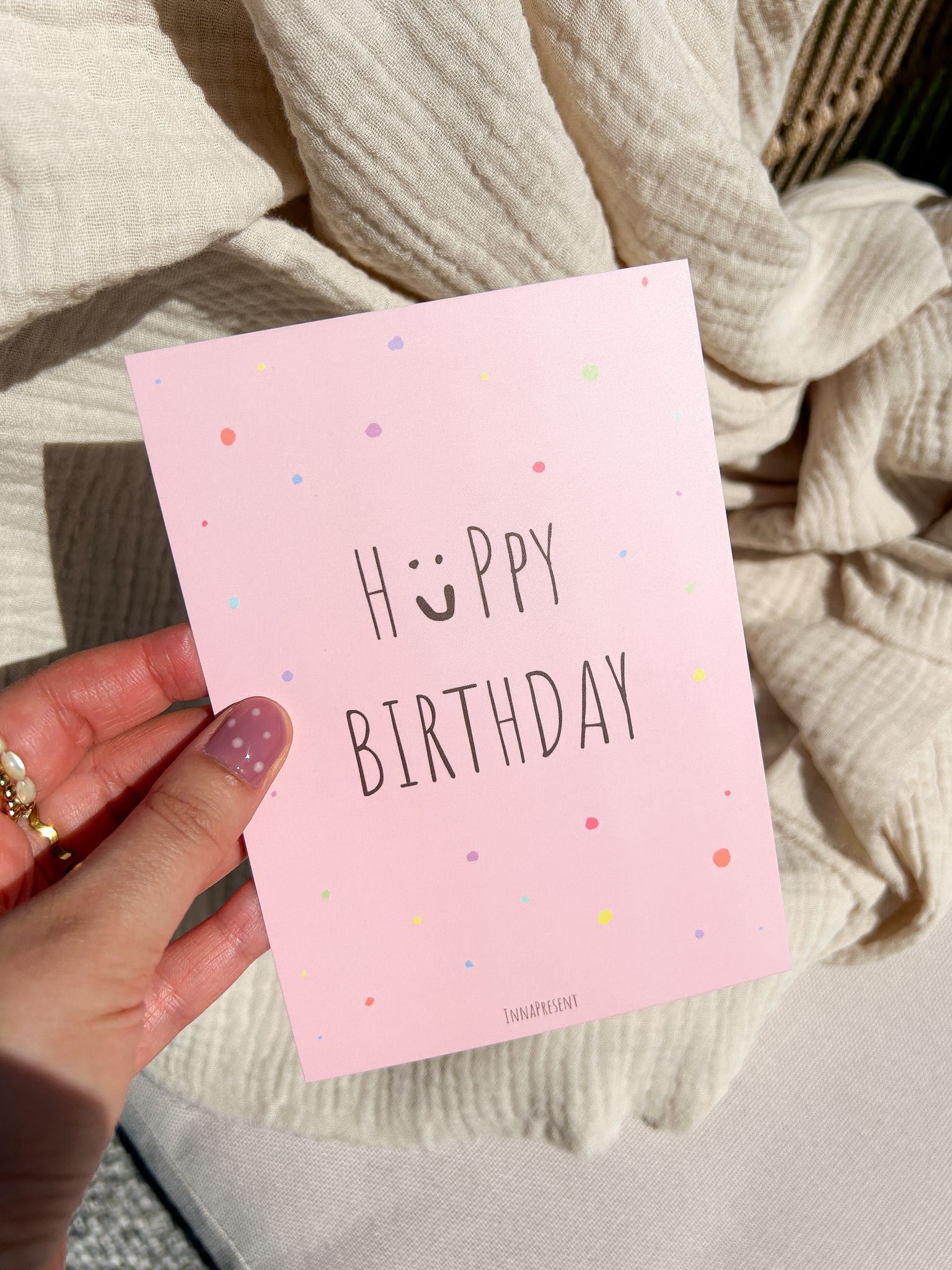 grußkarte geburtstag rosa