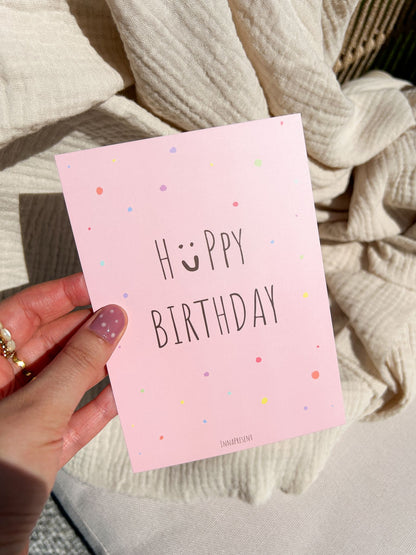 grußkarte geburtstag rosa