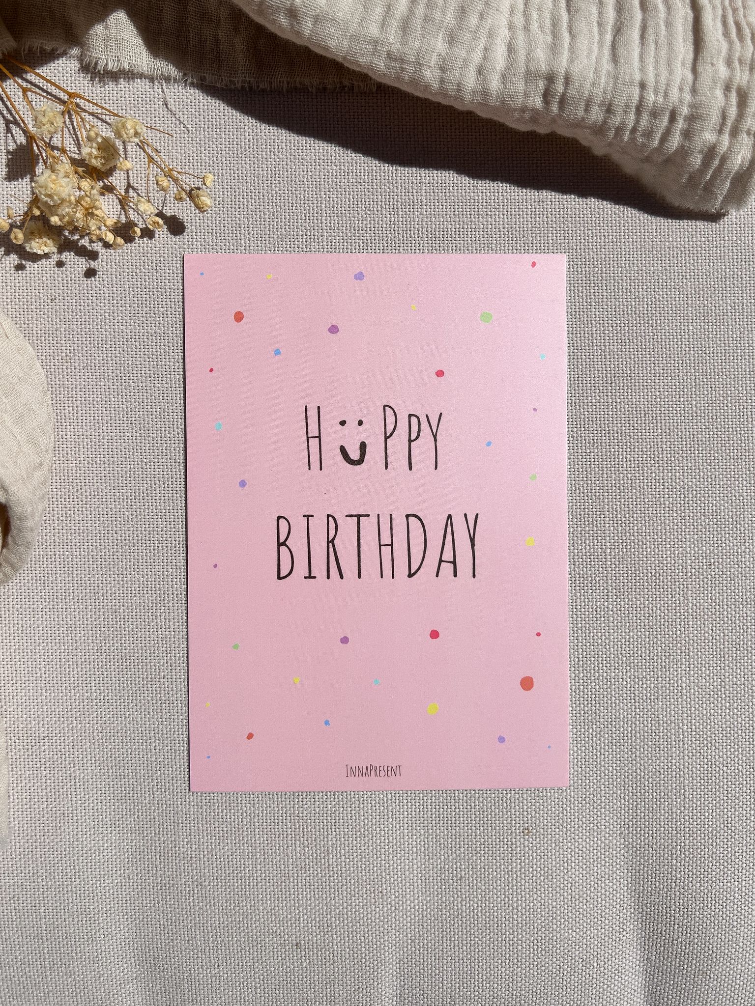 postkarte geburtstag bunt