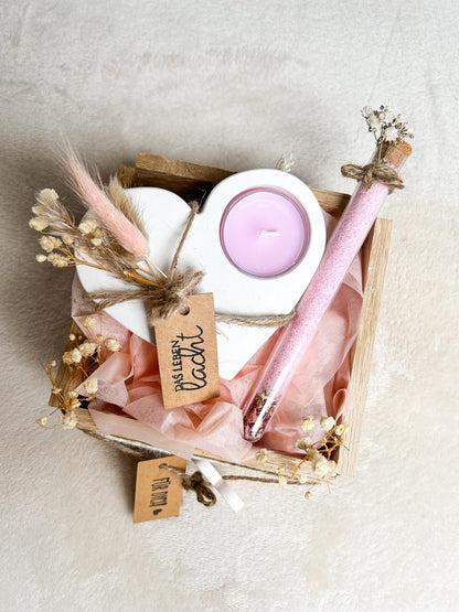 Geschenkset im Holzkorb als Geschenkidee für Frauen