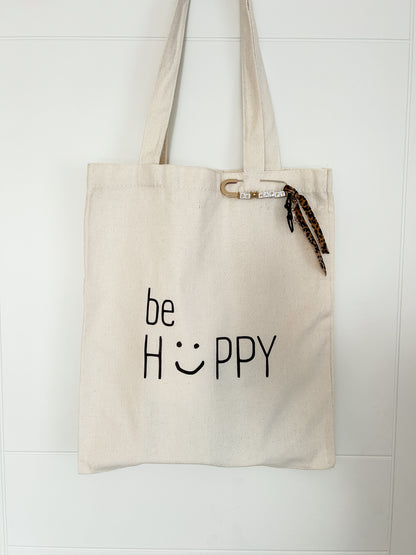 jutebeutel mit aufdruck be happy
