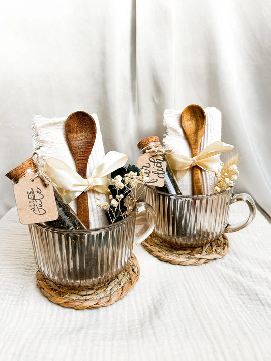 Geschenkset für Frauen mit Tasse und Tee 