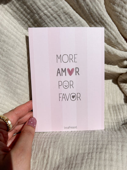 Postkarte more amor por favor