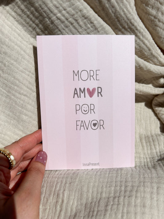 Postkarte more amor por favor