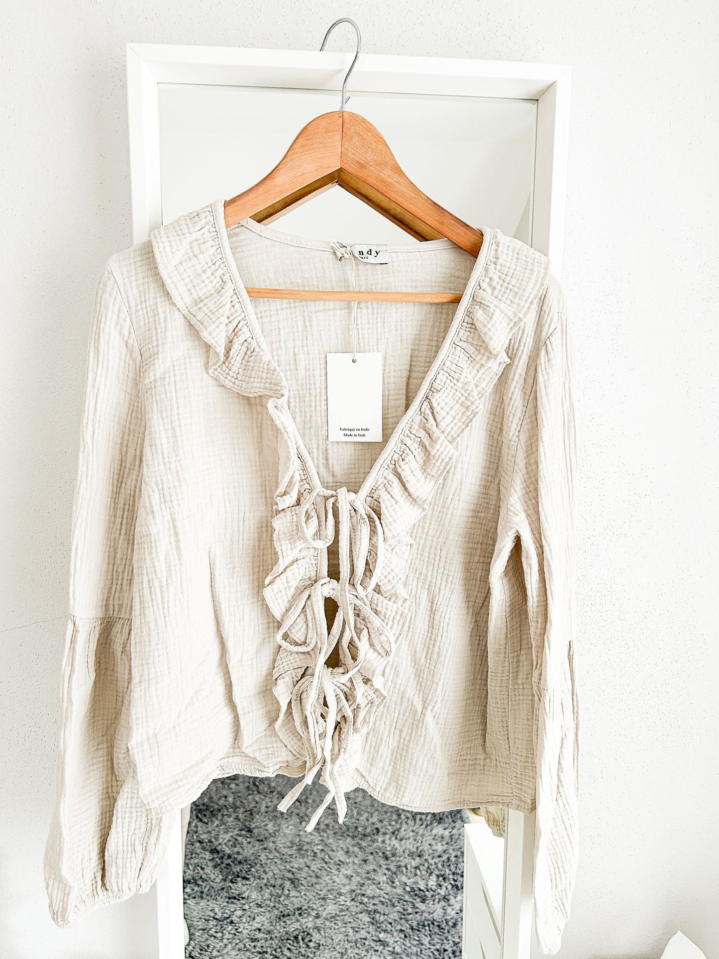 Musselin Bluse mit Volants | 100% Baumwolle