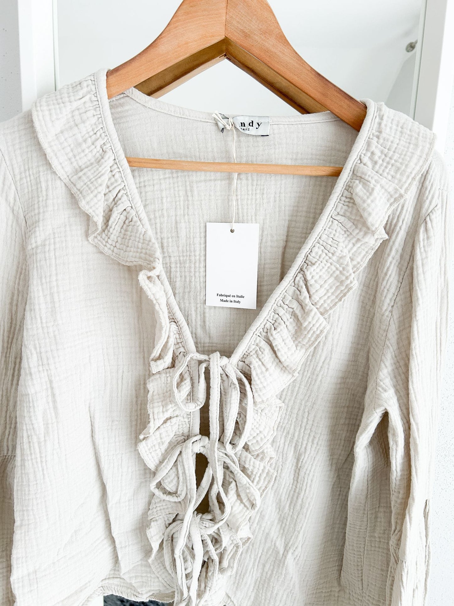 Musselin Bluse mit Volants | 100% Baumwolle