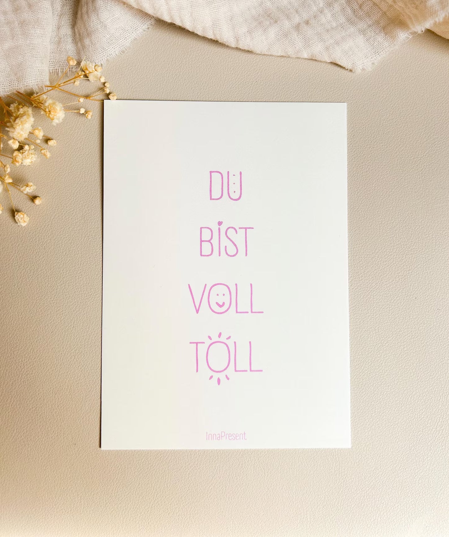 postkarte du bist voll toll spruch