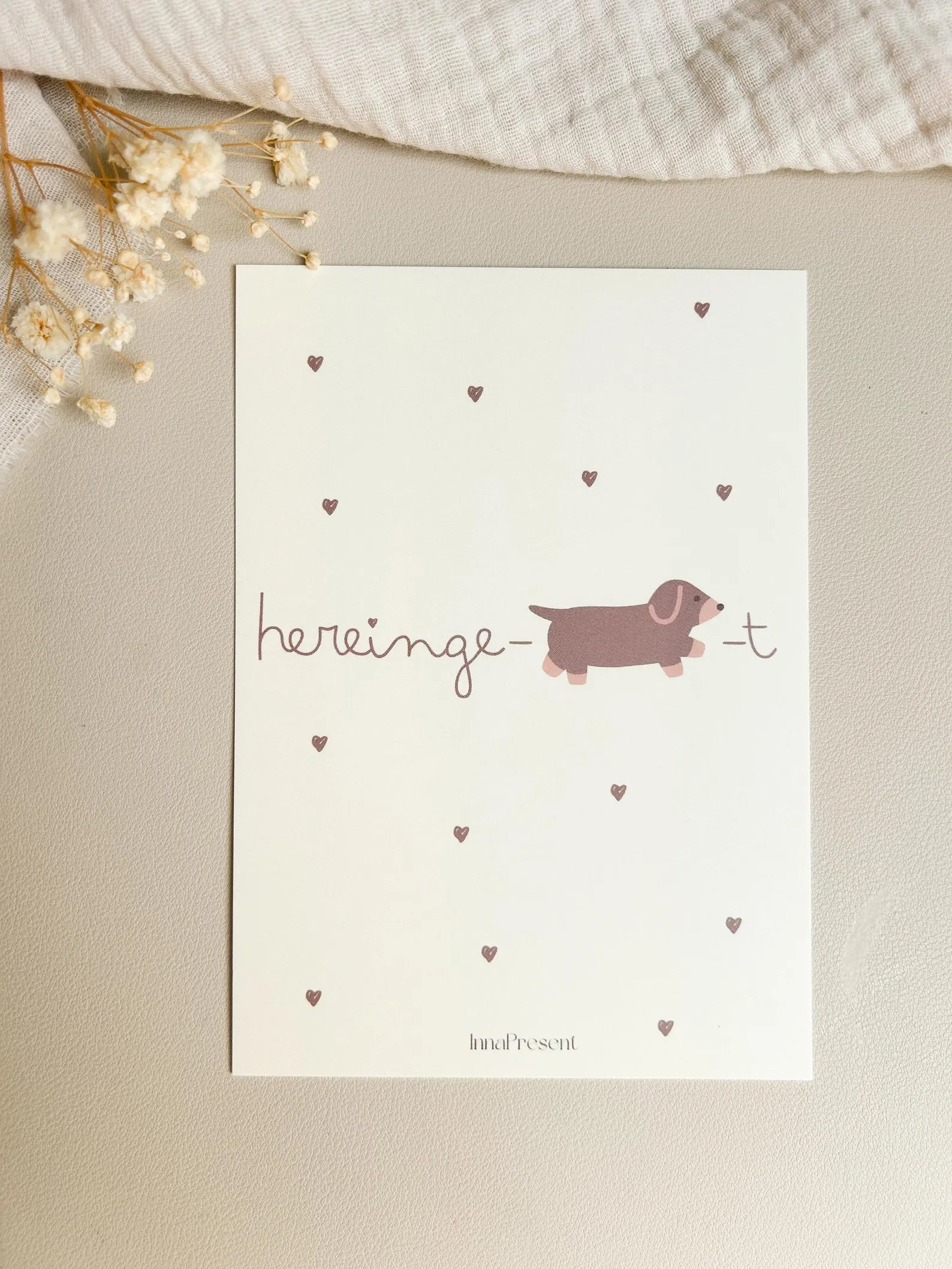 postkarte hereingedackelt dackel spruch