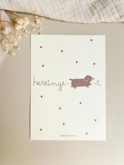 postkarte hereingedackelt dackel spruch