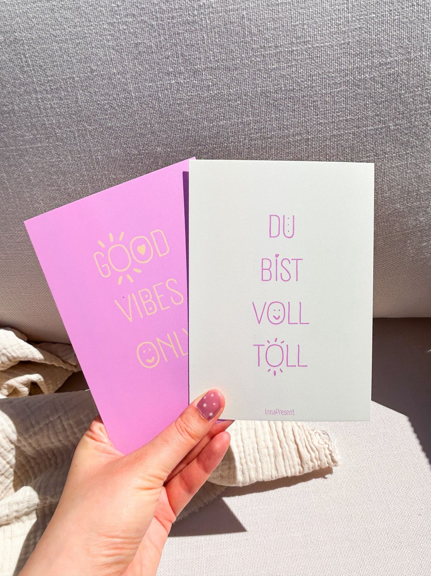 Grußkarte mit Spruch "Good Vibes Only" | Postkarte