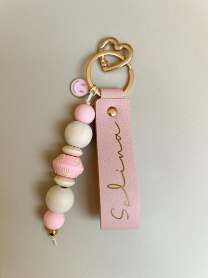 personalisierter schluesselanhaenger rosa