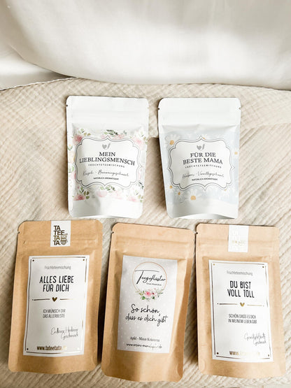 Geschenkset mit Tasse Kandisstick Tee und Löffel
