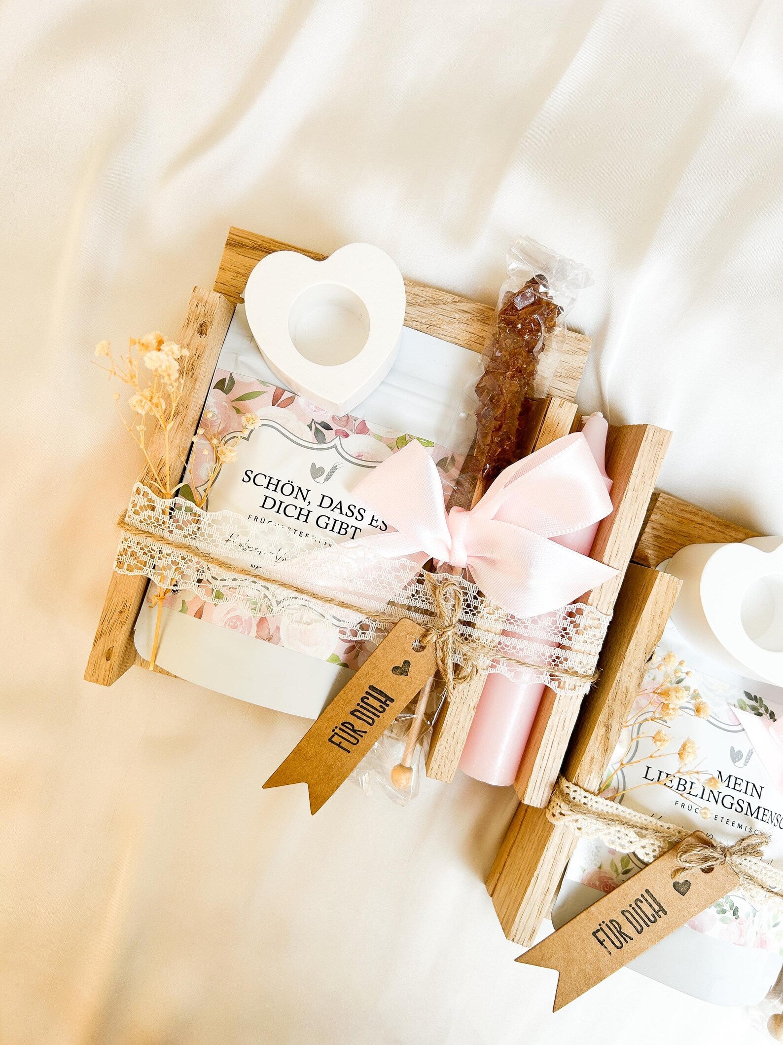 tee und kerze geschenkset detail